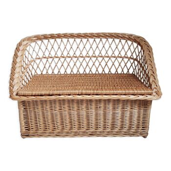 Banquette coffre en rotin