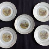 Set of 5 Moulin des Loups flat plates
