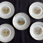 Set of 5 Moulin des Loups flat plates