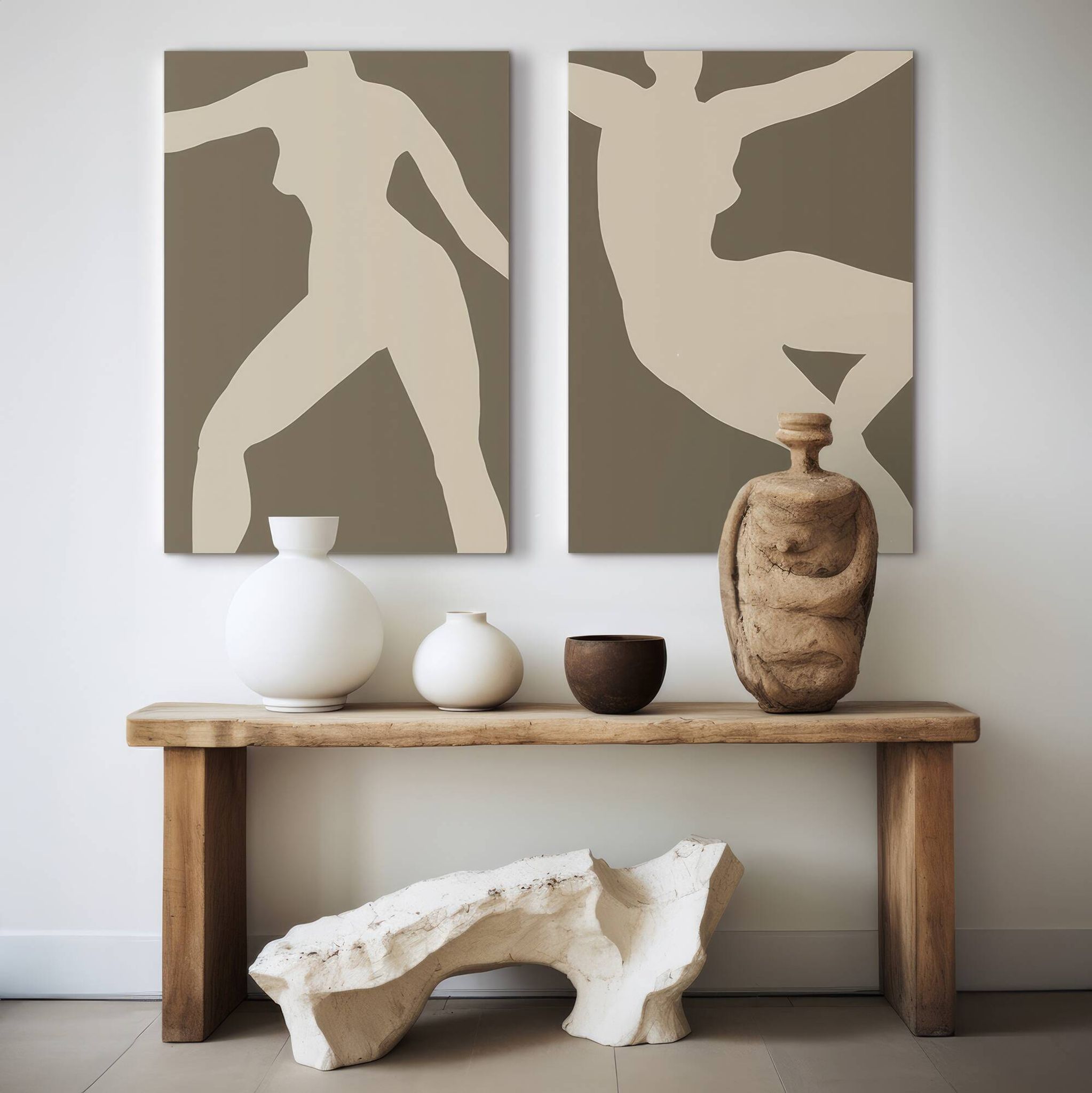 Ensemble de peintures abstraites sur toile, 70x100cm