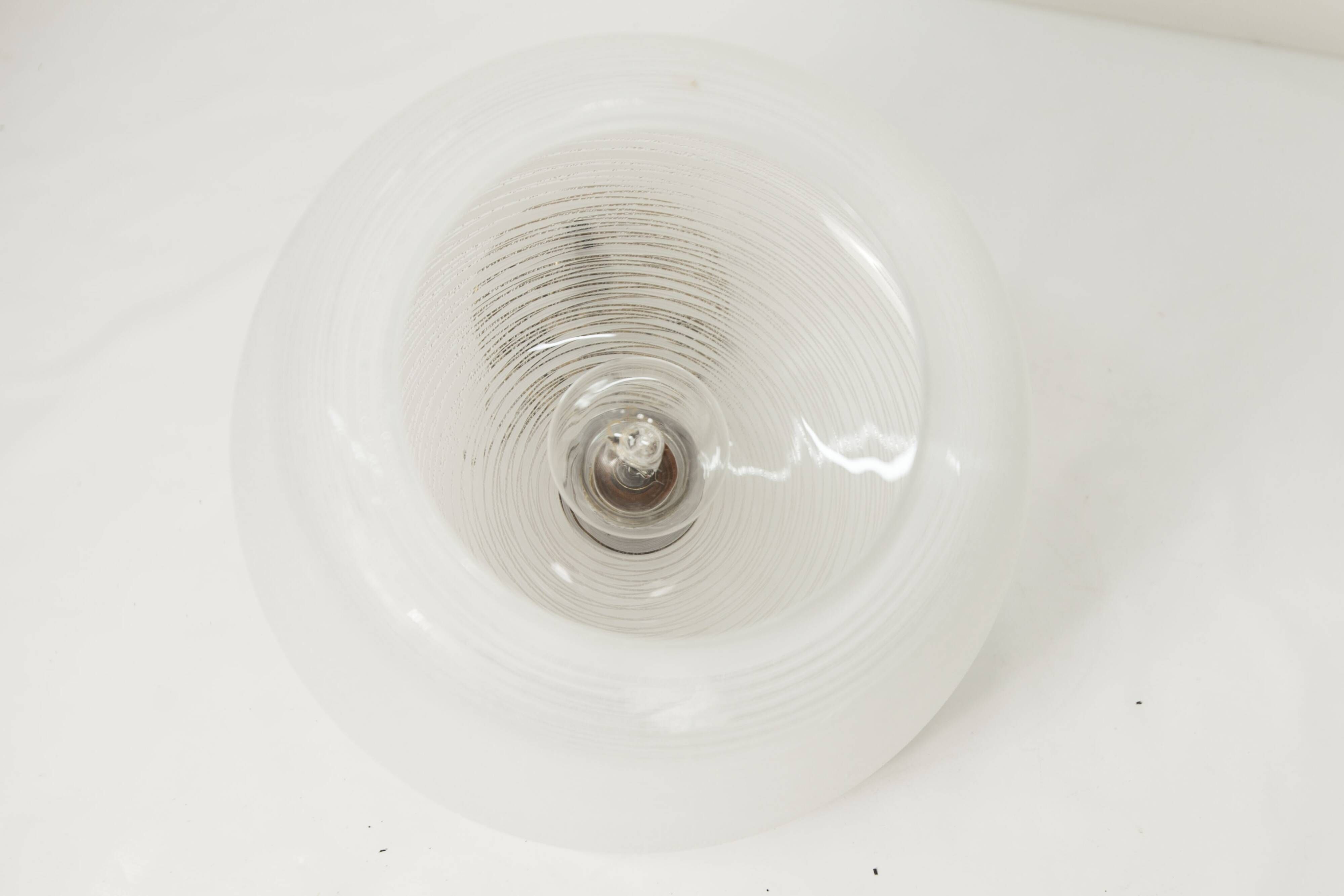 Lustre Italy 1960 striped glass and mid-century brass 1950