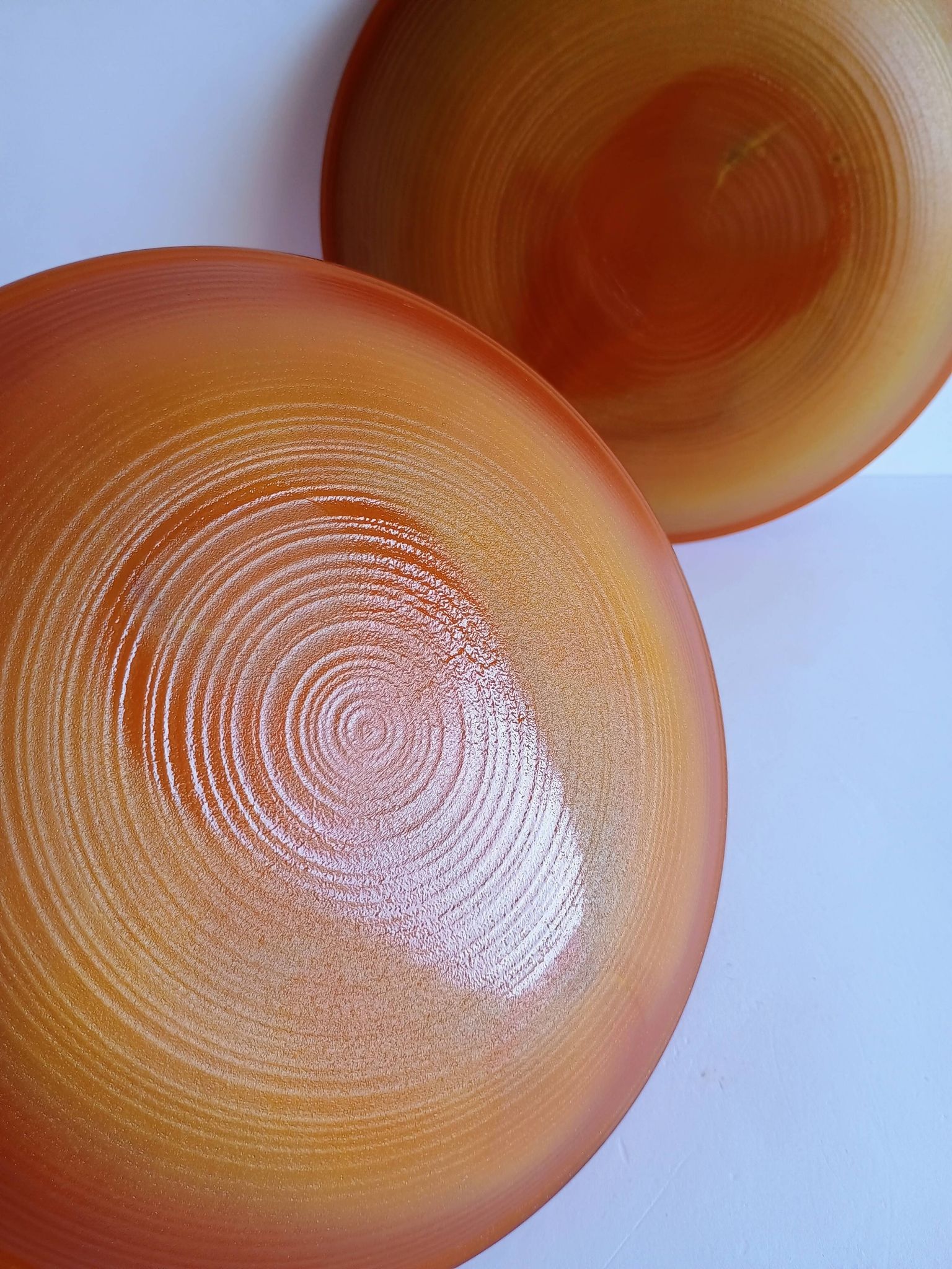 Set of 2 opaline brown dessert plates