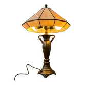 Art Deco Tiffany table lamp in purple stained glass