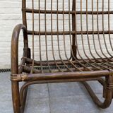 Two-seater rattan bench