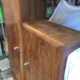 Period ART DECO 1925 Walnut wardrobe and magnifying glass d orme