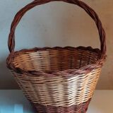 Two-tone wicker basket