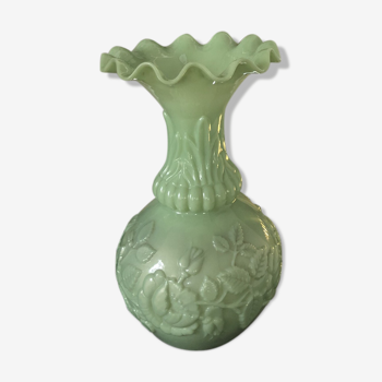 Green opaline vase