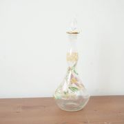 Legras (late 19th century) liqueur carafe in enamelled glass with floral decoration.