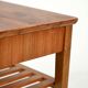 Scandinavian bedside table with slatted shelf