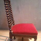 Napoleon III low chair in red velvet