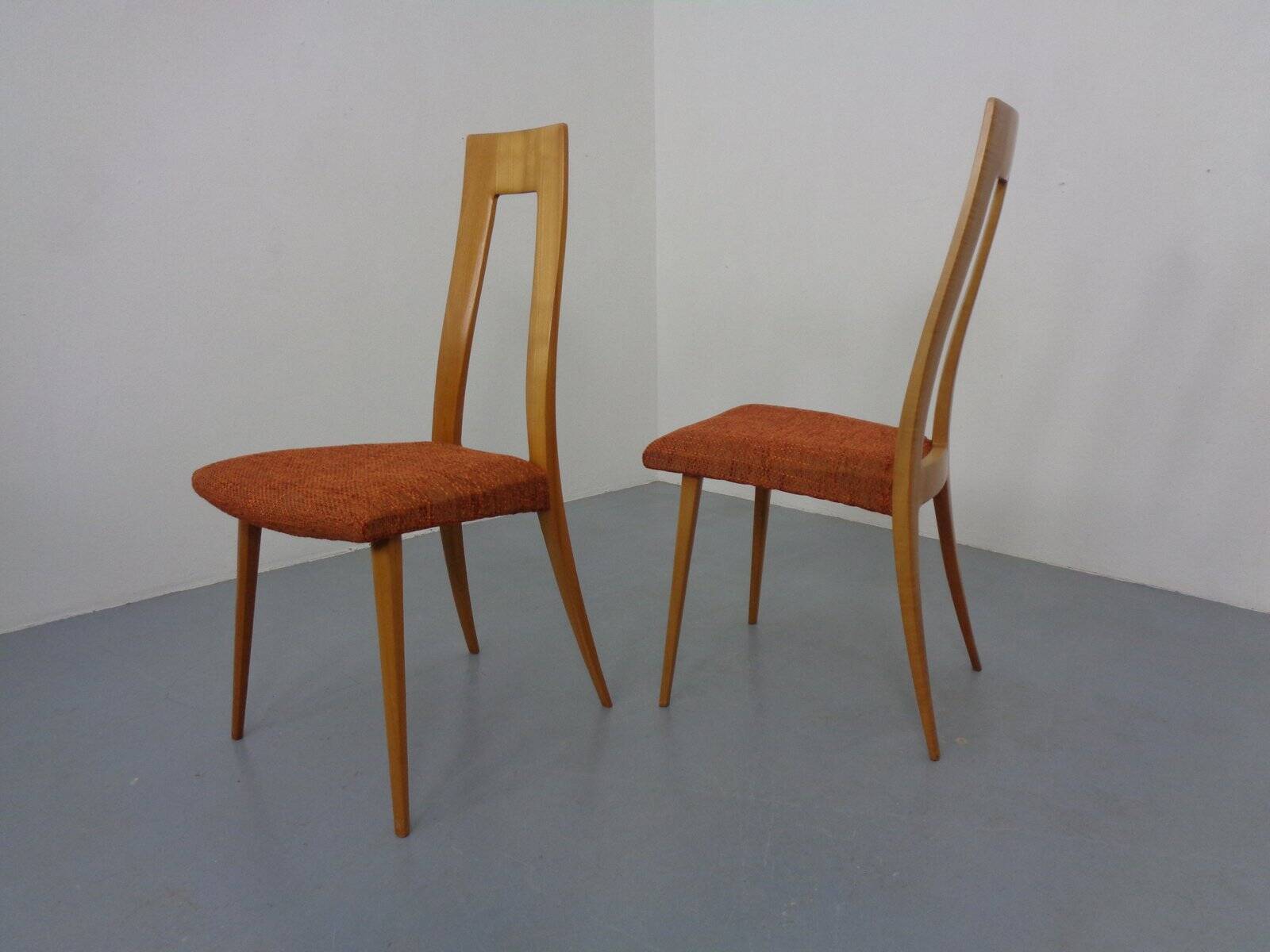 Cherry wood chairs by Ernst-Martin Dettinger, Germany, 1960s, set of 2.