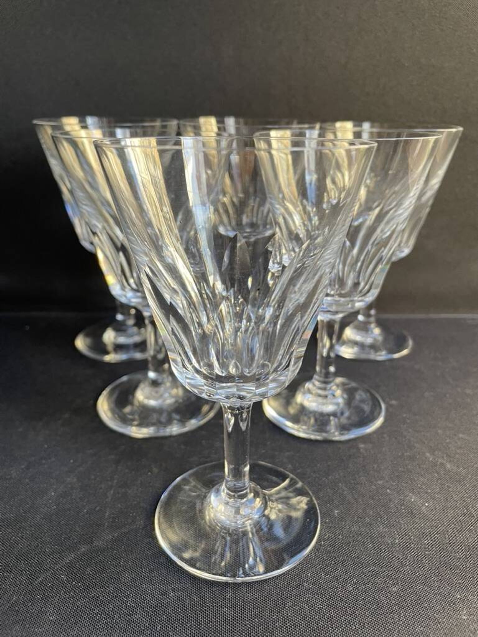 6 verres à vin baccarat service côte d’azur -taille n°3 - estampillés