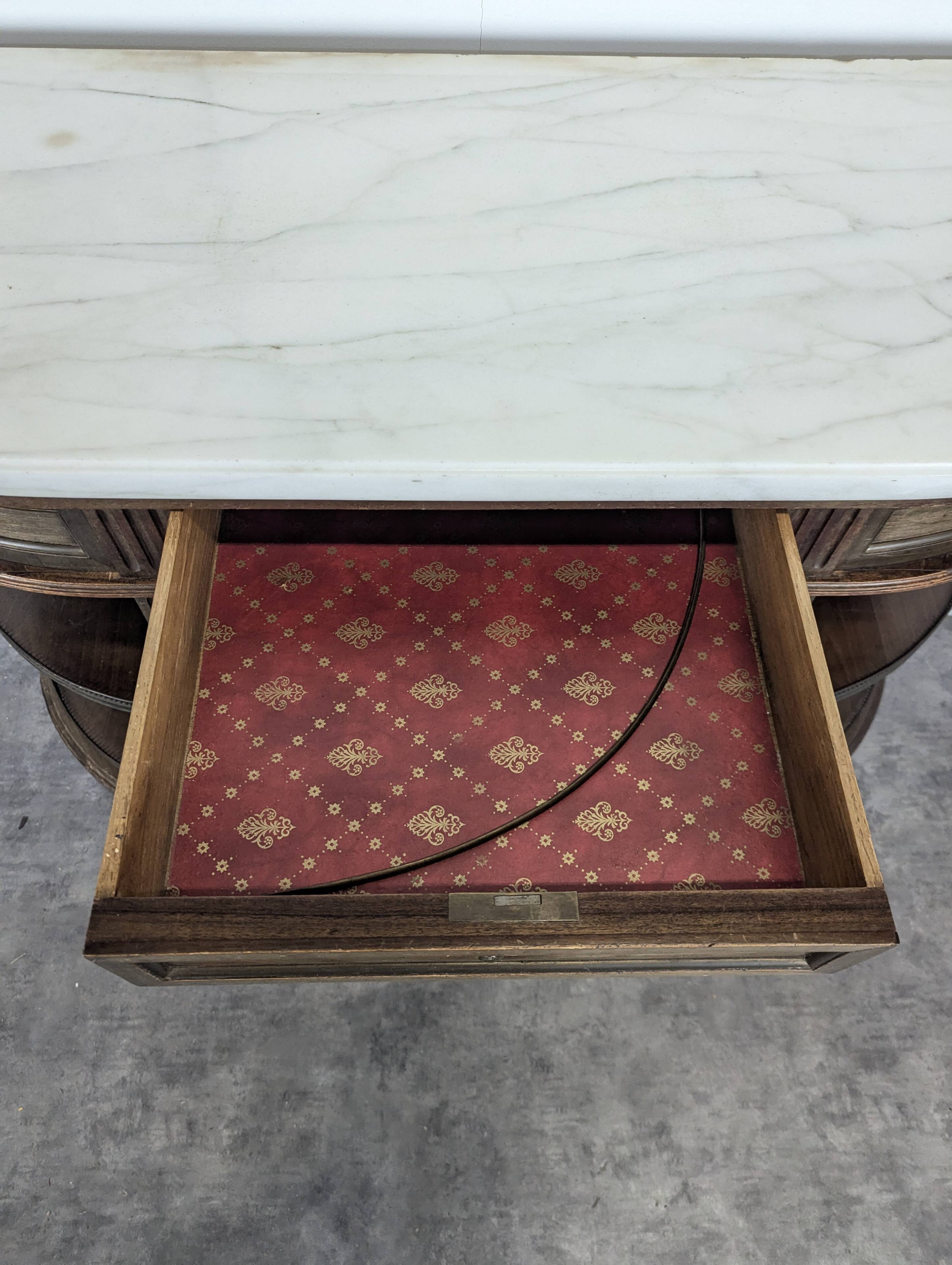 Louis XVI style dessert table in mahogany, late 19th century.