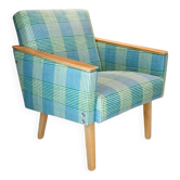 Restored Brussels Armchair – Blue Check