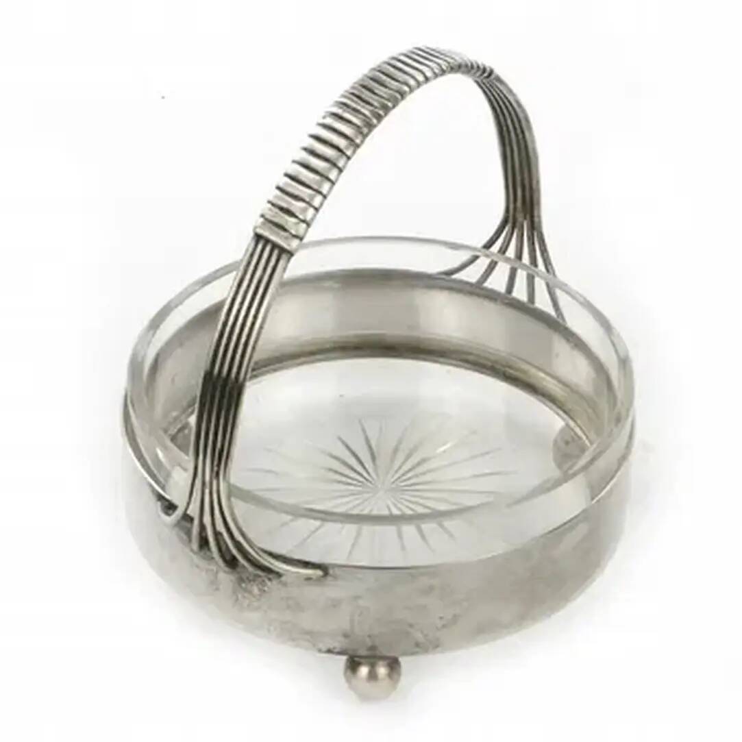 Art Deco nut or snack basket, brass, Germany, 1930s