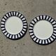 Set of 2 blue striped plates Ceramica Quadrifoglio Italy