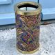 Wine Bottle Cooler Retro 1960s Paisley French Ice Bucket Gold Trim