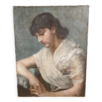 portrait of a young woman, 19th century, oil on canvas