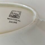 Salins shuttle dish – “Montreal” yellow & black decor – 1950s