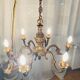 Grand lustre en bronze doré Style Louis XV à 6 bras de lumières époque XXe