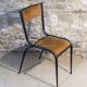 4 chaises d'école pieds fuselés métal et bois