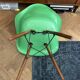 Ray and Charles Eames Fibreglass Arm Shell Dowel Chair Green