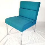 Vintage metal and fabric armchair