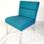 Vintage metal and fabric armchair