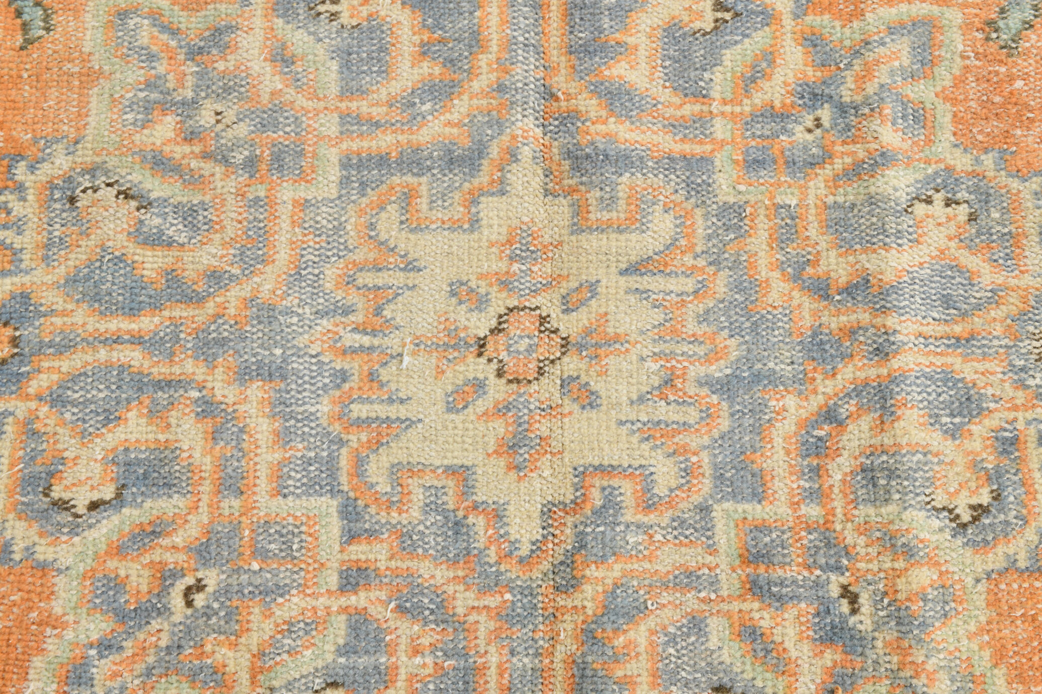 Coral orange 62s vintage rug, 226x331cm