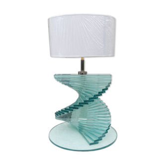 Lampe italienne en escalier de verre 1970