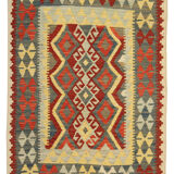 Handwoven Afghan Kilim, Traditional Wool Geometric Area Rug- 99x129cm