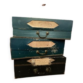 Trio of old Notary boxes from the 1900s