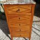 Louis XVI style ragpicker in marquetry and marble