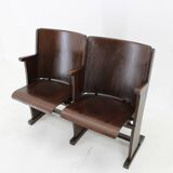 1970 two seater cinema bench by ton, czechoslovakia