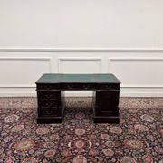 Classic English Desk Green Leather Inlay