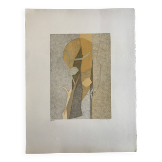 André beaudin, untitled, 1973. original lithograph signed in pencil