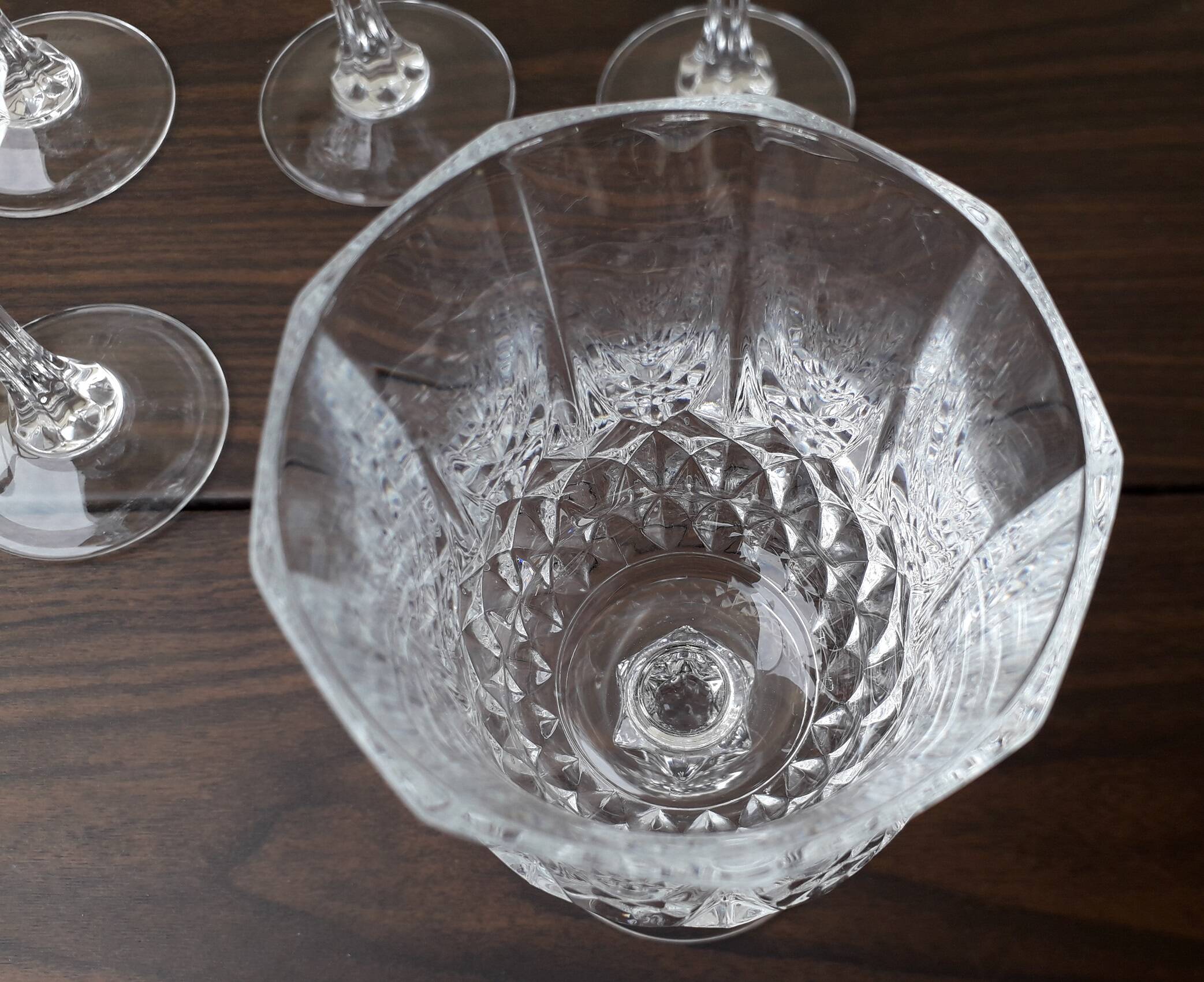 Crystal stemmed glasses