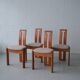 4 'Tellus' chairs in teak designed by Torstein Nilsen for A. Huseby & Co, circa 1980.