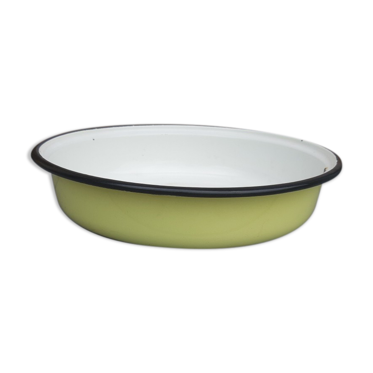 Bassine plat en tole émaillé