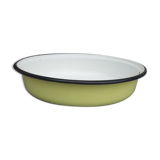 Flat basin in enamelled tole