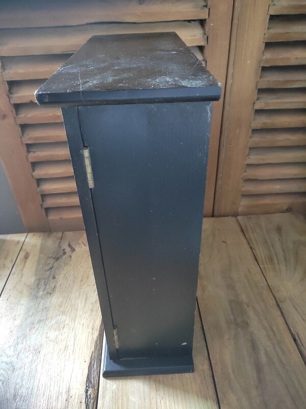 Medicine cabinet toilet solid wood black patinated