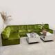 Midcentury modular sofa vintage 'Green velvet spirit'