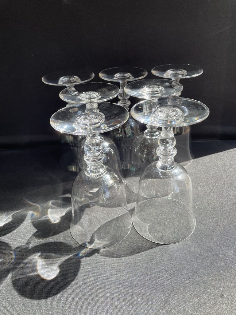 Baccarat – glasses size n°2 - art nouveau - blown plain crystal - service vence