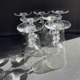 Baccarat – glasses size n°2 - art nouveau - blown plain crystal - service vence