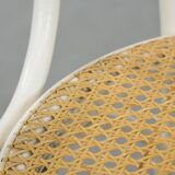Vintage white bistro chair with armrests in Thonet style