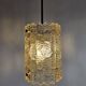 Lampe pendentive en verre doré Orrefors des années 1970