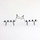 Pair of two zoomorphic wrought iron candlesticks with 4 lights, 1960s