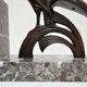 Pair of greenhouse books bird Art Deco metal patinated marble