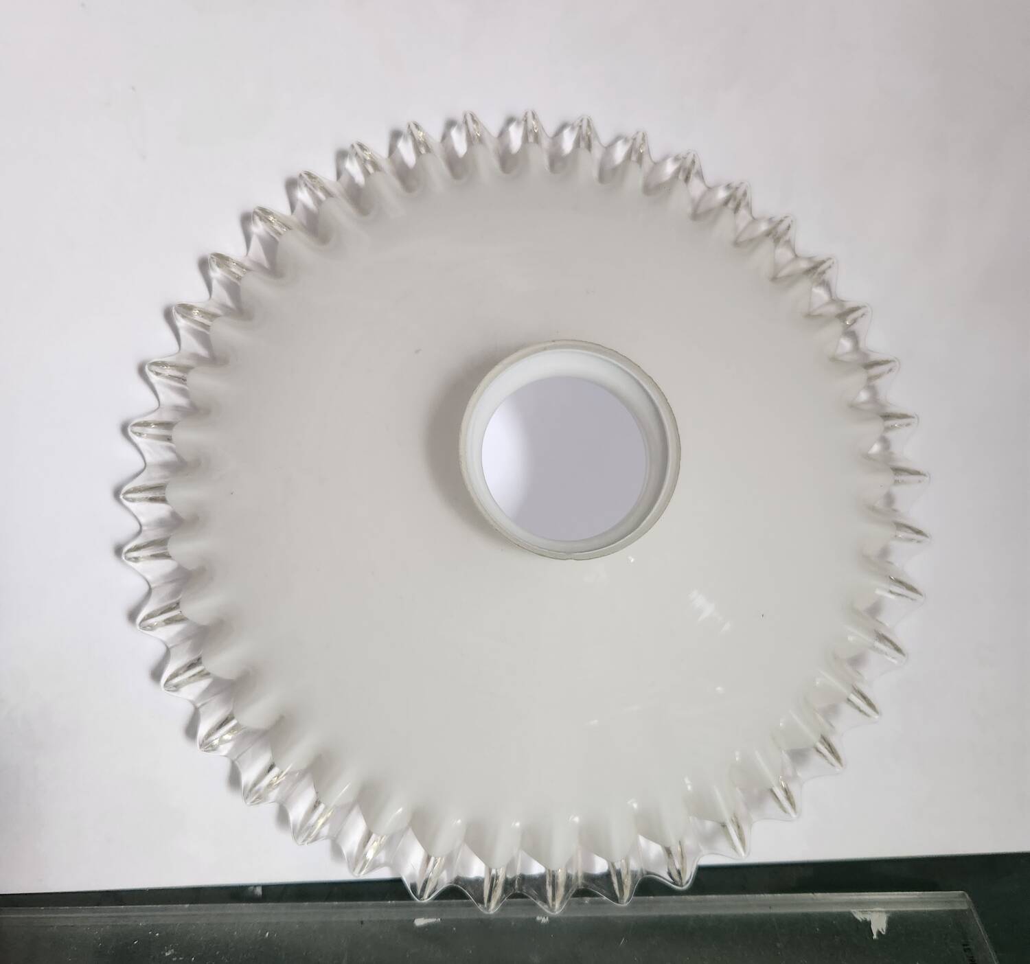 Vintage lace-edged opaline lampshade