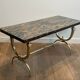 Neoclassical coffee table in brass and marble by Raymond Subes